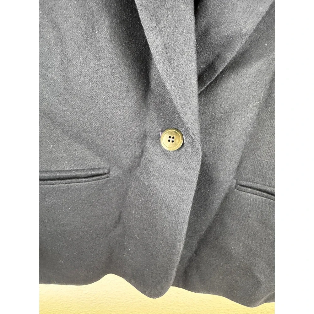 VTG Pendleton Petite Blazer Navy Blue 100% Virgin Wool Single Button Made‎ USA 8